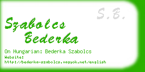 szabolcs bederka business card